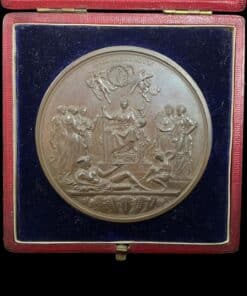 Victoria 1887 Golden Jubilee 77mm Large Cased Bronze Medal – The official Royal Mint issue by J.E.Boehm/F Leighton,