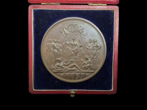 Victoria 1887 Golden Jubilee 77mm Large Cased Bronze Medal – The official Royal Mint issue by J.E.Boehm/F Leighton,