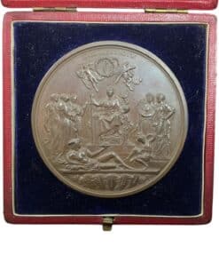 Victoria 1887 Golden Jubilee 77mm Large Cased Bronze Medal – The official Royal Mint issue by J.E.Boehm/F Leighton,