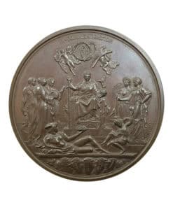 Alternative view of Victoria 1887 Golden Jubilee 77mm Large Cased Bronze Medal - The official Royal Mint issue by J.E.Boehm/F Leighton,