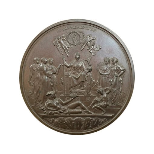 Victoria 1887 Golden Jubilee 77mm Large Cased Bronze Medal – The official Royal Mint issue by J.E.Boehm/F Leighton,