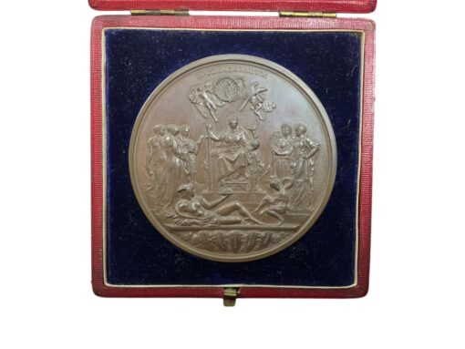 Victoria 1887 Golden Jubilee 77mm Large Cased Bronze Medal – The official Royal Mint issue by J.E.Boehm/F Leighton,