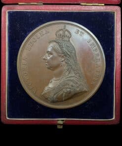 Victoria 1887 Golden Jubilee 77mm Large Cased Bronze Medal – The official Royal Mint issue by J.E.Boehm/F Leighton,