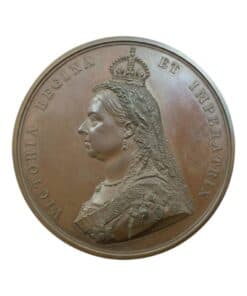Victoria 1887 Golden Jubilee 77mm Large Cased Bronze Medal – The official Royal Mint issue by J.E.Boehm/F Leighton,