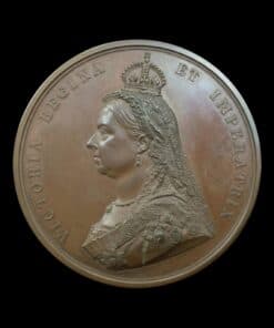 Victoria 1887 Golden Jubilee 77mm Large Cased Bronze Medal – The official Royal Mint issue by J.E.Boehm/F Leighton,