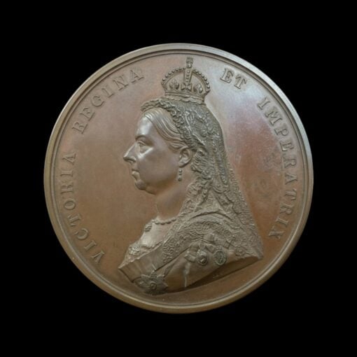 Victoria 1887 Golden Jubilee 77mm Large Cased Bronze Medal – The official Royal Mint issue by J.E.Boehm/F Leighton,