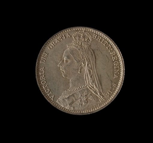 Victoria Sixpence 2nd Portrait Sheild Reverse 1887 - Image 3