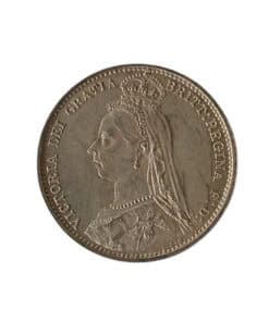 Victoria Sixpence 2nd Portrait Sheild Reverse 1887 - Image 4