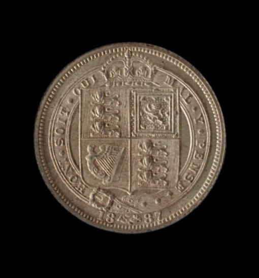 Victoria Sixpence 2nd Portrait Sheild Reverse 1887