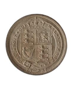 Alternative view of Victoria Sixpence 2nd Portrait Sheild Reverse 1887