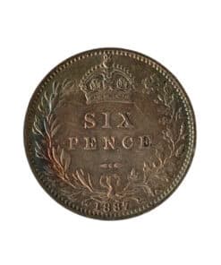 Alternative view of Victoria Sixpence 2nd Portrait 2nd Reverse 1887