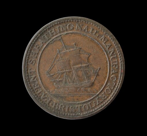 Bristol And London 1811 Patent Sheathing Nail Manufactory Half Penny Token