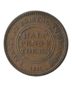 Bristol And London 1811 Patent Sheathing Nail Manufactory Half Penny Token - Image 4