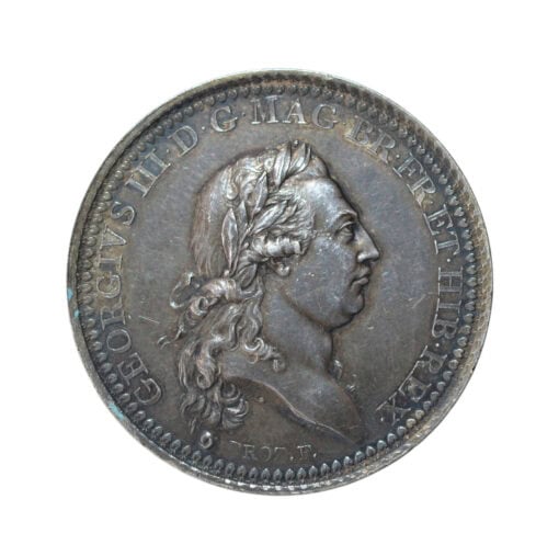 George III Recovery from Illness Silver Medal 1789 Rare (“DROZ.F.” Variety)