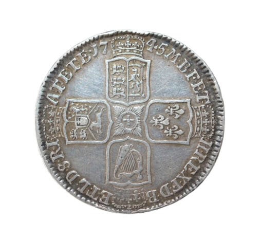 George II Halfcrown 1745 Lima Older Bust