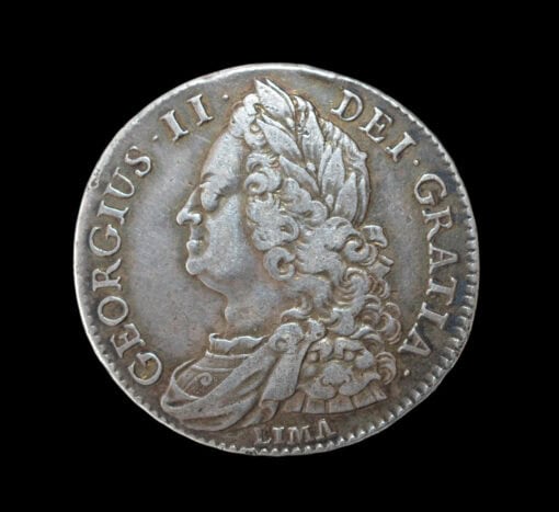 George II Halfcrown 1745 Lima Older Bust