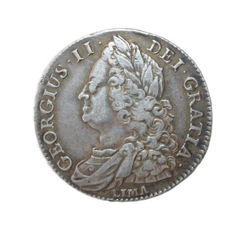 George II Halfcrown 1745 Lima Older Bust