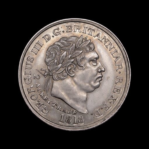 Gold Coast (Ghana) George III Half-Ackey 1818 - Mintage of 2170 Extremely Rare Thus