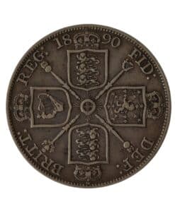 Alternative view of Victoria Double Florin 1890 (Arabic 1)