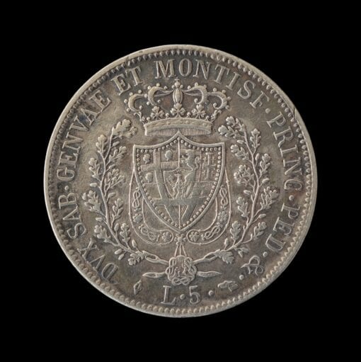 Kingdom of Piedmont-Sardinia (Italian States) Carlo Felice Silver 5 Lire 1827 L (Turin)