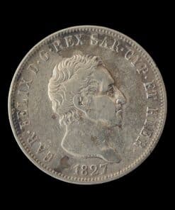 Kingdom of Piedmont-Sardinia (Italian States) Carlo Felice Silver 5 Lire 1827 L (Turin) - Image 3
