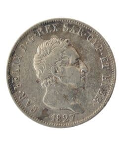 Kingdom of Piedmont-Sardinia (Italian States) Carlo Felice Silver 5 Lire 1827 L (Turin) - Image 4