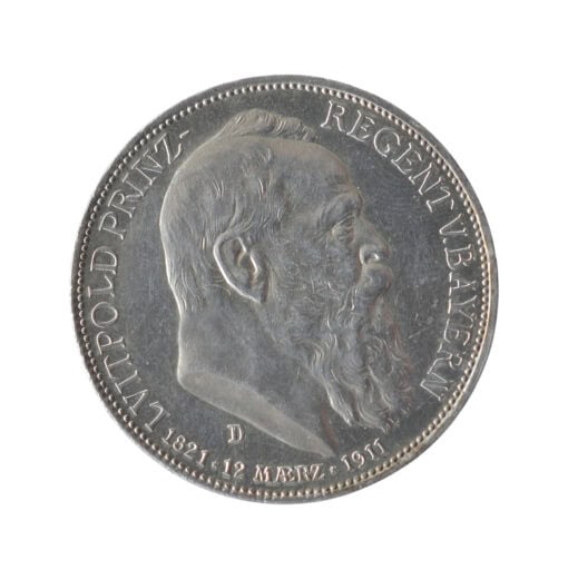 Bavaria German States 2 Marks 1911 Otto 90th Birthday of Prince Regent Luitpold - Image 2