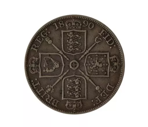 Victoria Double Florin 1890 (Arabic 1) - Image 2