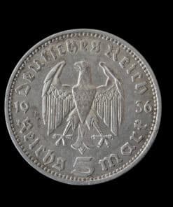 German 5 Reichsmark Paul von Hindenburg 1936 D (Munich)