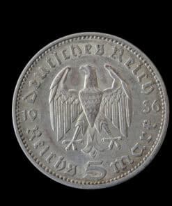 German 5 Reichsmark Paul von Hindenburg 1936 A (Berlin)