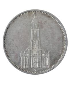 German 5 Reichsmark Potsdam Garrison Church 1935 J (Hamburg)