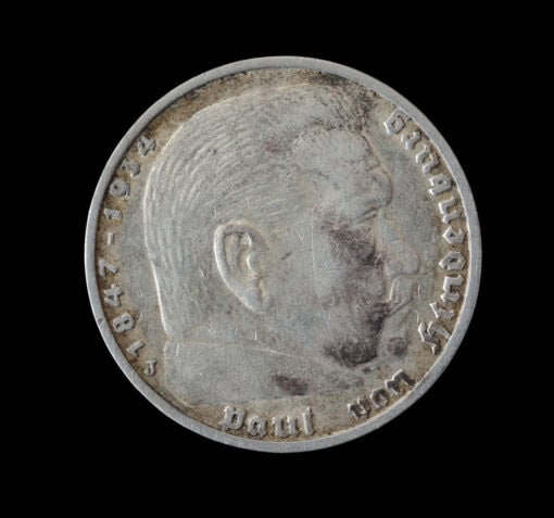 German 5 Reichsmark Paul von Hindenburg 1937 J (Hamburg) - Image 3