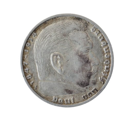 German 5 Reichsmark Paul von Hindenburg 1937 J (Hamburg) - Image 4