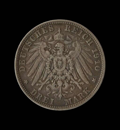 German States Bavaria Three Marks 1910 - Image 3