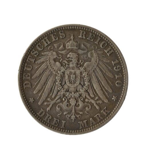 German States Bavaria Three Marks 1910 - Image 4