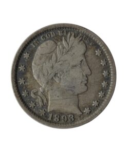 Alternative view of US ¼ Dollar "Barber Quarter" 1893 Philadelphia
