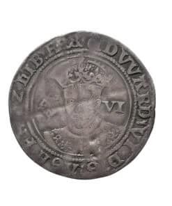 Edward VI Sixpence 3rd Period; Fine Silver London