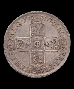 Anne Halfcrown 1707E SEXTO Post-Union Edinburgh Mint - Image 3