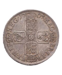 Anne Halfcrown 1707E SEXTO Post-Union Edinburgh Mint - Image 4
