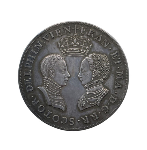 Scotland Silver Medal Wedding of Mary, Queen of Scots, to the Dauphin Francis 1558 Die by J.B. Salmson (early 19th-century restrike) Paris - Original Box - Possibly Finest Available - Image 2
