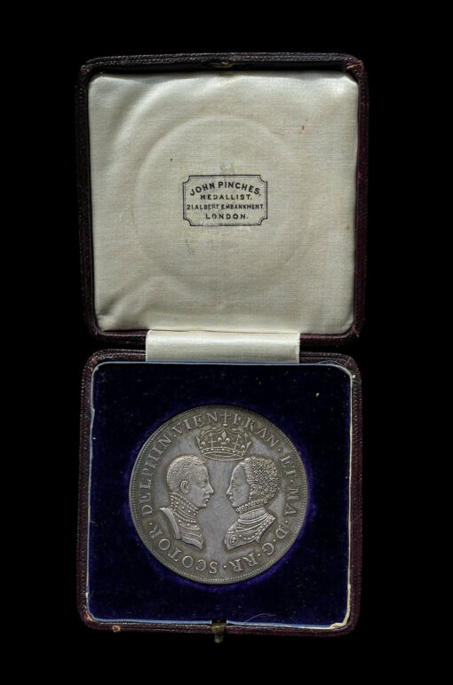 Scotland Silver Medal Wedding of Mary, Queen of Scots, to the Dauphin Francis 1558 Die by J.B. Salmson (early 19th-century restrike) Paris - Original Box - Possibly Finest Available - Image 5