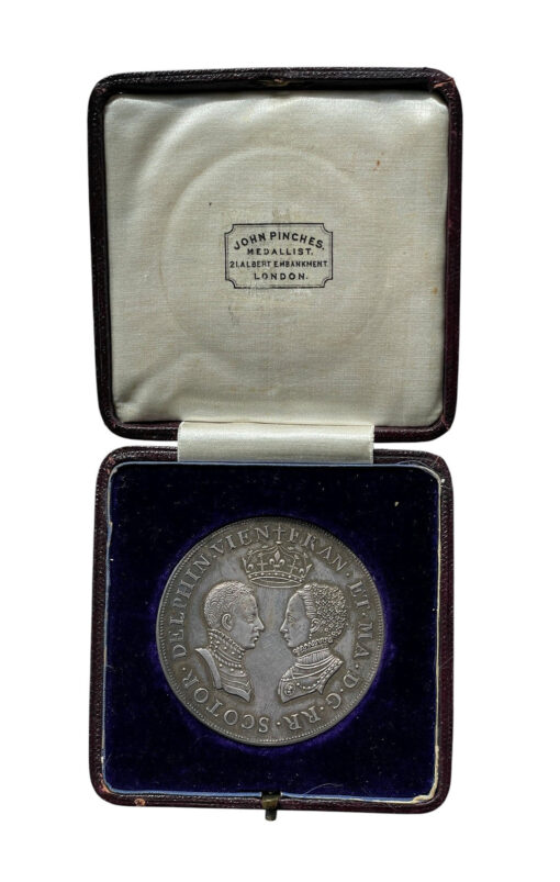Scotland Silver Medal Wedding of Mary, Queen of Scots, to the Dauphin Francis 1558 Die by J.B. Salmson (early 19th-century restrike) Paris - Original Box - Possibly Finest Available - Image 6