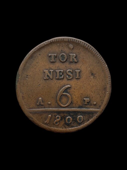 Italian States Kingdom of Naples Ferdinando IV 6 Tornesi 1800 - Image 3