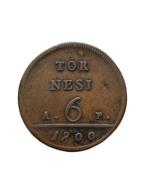 Italian States Kingdom of Naples Ferdinando IV 6 Tornesi 1800 - Image 4