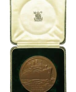 RMS Queen Mary Maiden Voyage Royal Mint Bronze Medal 1936 – Original RM Silk Lined Box