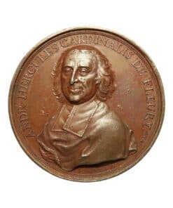 France Cardinal André-Hercule de Fleury Chief Minister 1653-1743 Bronze Medal on his 81st birthday 1736