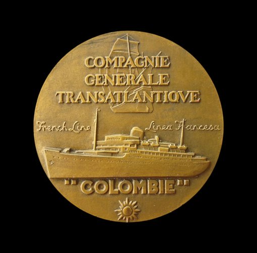 France Compagnie Générale Transatlantique “Colombie” Bronze Medal 1931 and Original Box