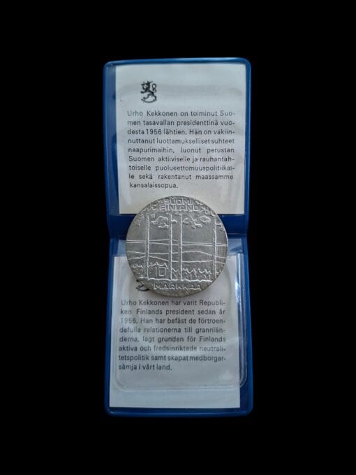 Finland 10 Markkaa Urho Kaleva Kekkonen 1975 Helsinki Silver