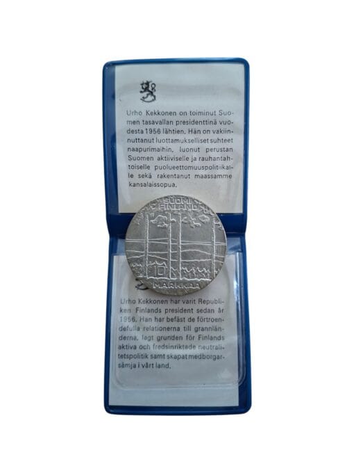 Finland 10 Markkaa Urho Kaleva Kekkonen 1975 Helsinki Silver