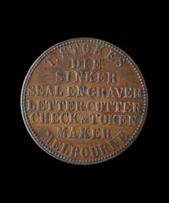 Australia Stokes Copper Penny Token 1862 Melbourne R516 (Var) Scarce - Image 3